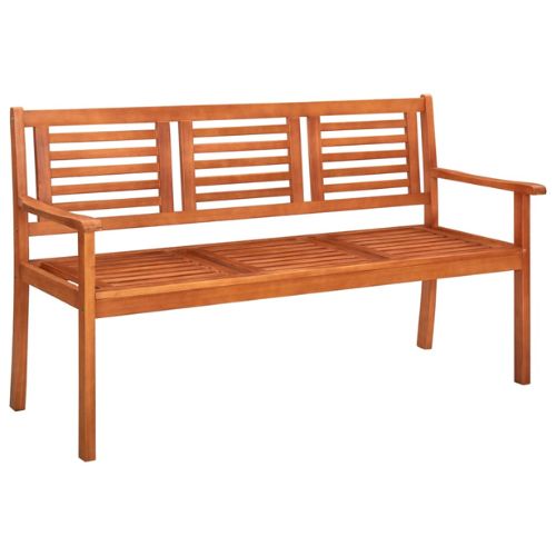 Solid Eucalyptus Wooden 3-Seater Garden Bench 150cm