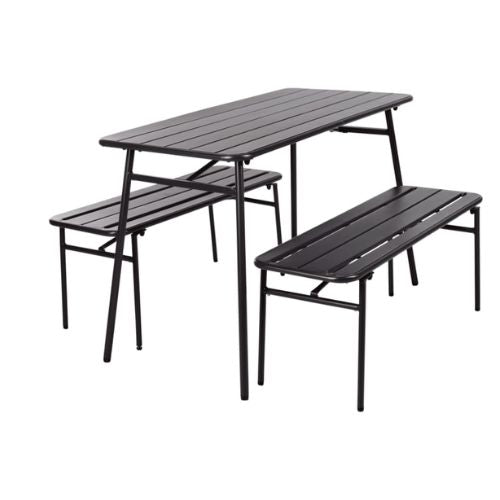 ProGarden Steel Grey 3 Piece Garden Table and Bench Set - When You're Outdoors