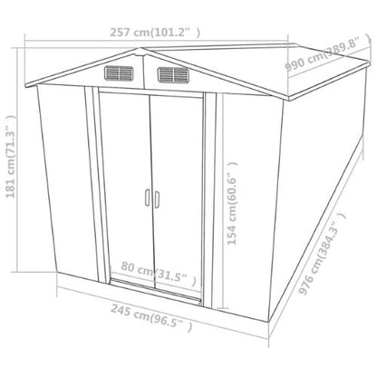 Green Garden Shed (Workshop) 257 x 990 (32ft) x 181cm - When You're Outdoors