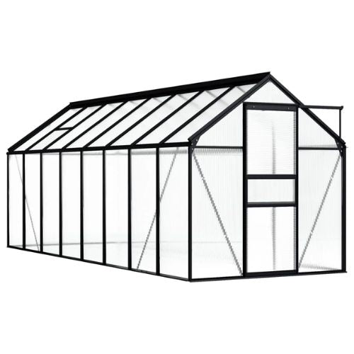 Greenhouse with 9.31 m² Base and Aluminium Frame in Anthracite - When You're Outdoors