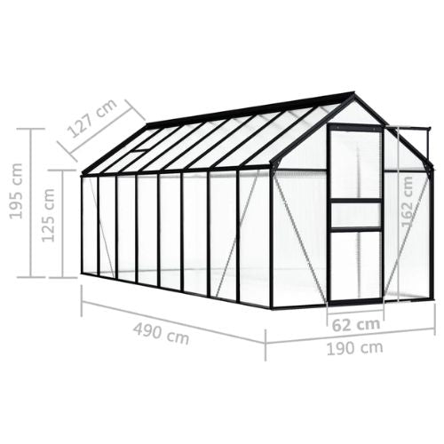 Greenhouse with 9.31 m² Base and Aluminium Frame in Anthracite - When You're Outdoors