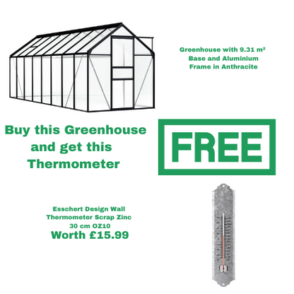 Greenhouse with 9.31 m² Base and Aluminium Frame in Anthracite - When You're Outdoors