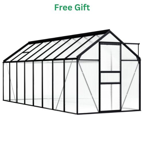 Greenhouse with 9.31 m² Base and Aluminium Frame in Anthracite - When You're Outdoors