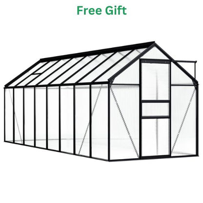 Greenhouse with 9.31 m² Base and Aluminium Frame in Anthracite - When You're Outdoors