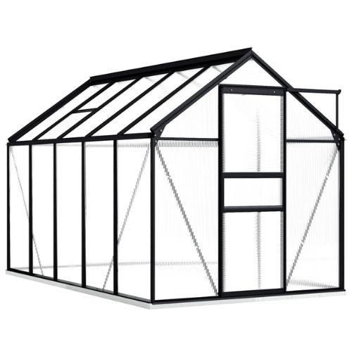 Greenhouse with a 5.89 m² Base and Aluminium Frame in Anthracite - When You're Outdoors