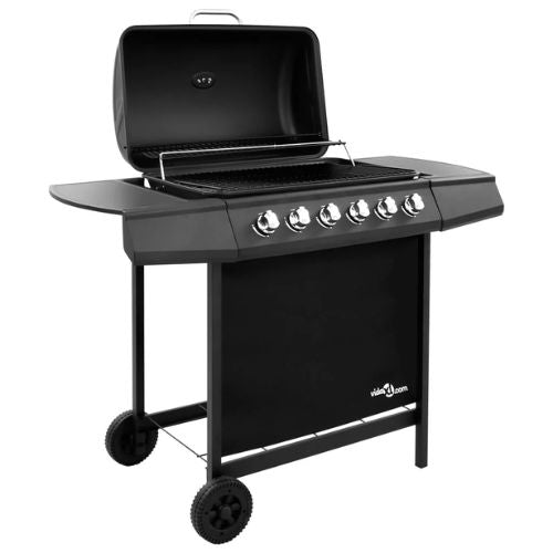 Gas BBQ Grill with 6 Burners in Black - When You're Outdoors