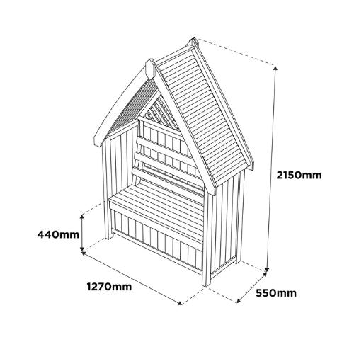 Carsington 2 Seater Storage Arbour