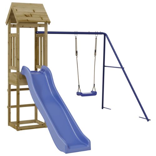 Outdoor Playset with Swing & Slide - Impregnated Wood Pine - When You're Outdoors