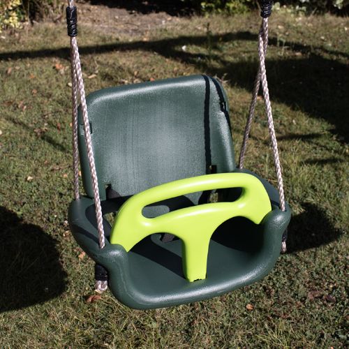 Little Rascals Wooden Climbing Frame & Single Swing Set with 3 in 1 Baby Seat.