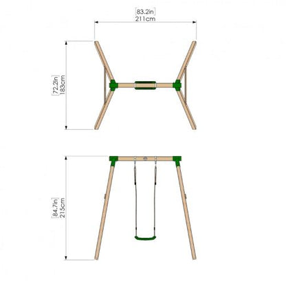 Little Rascals Wooden Single Swing Set with Swing Seat