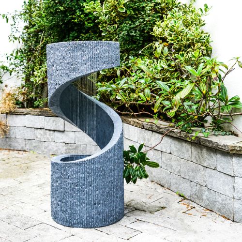 Outdoor Contemporary Water Feature Cement Finish H81Cm - When You're Outdoors