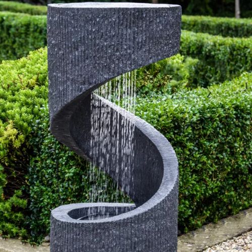 Outdoor Spiral Water Feature Granite H82Cm - When You're Outdoors