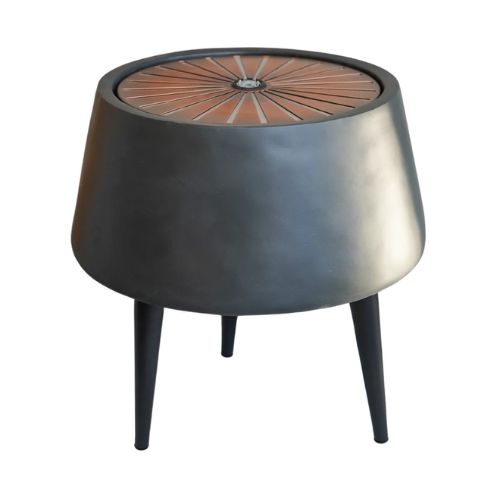 Solis Water Feature with Light Display on Stand in Charcoal & Aged Copper - When You're Outdoors