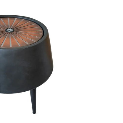 Solis Water Feature with Light Display on Stand in Charcoal & Aged Copper - When You're Outdoors